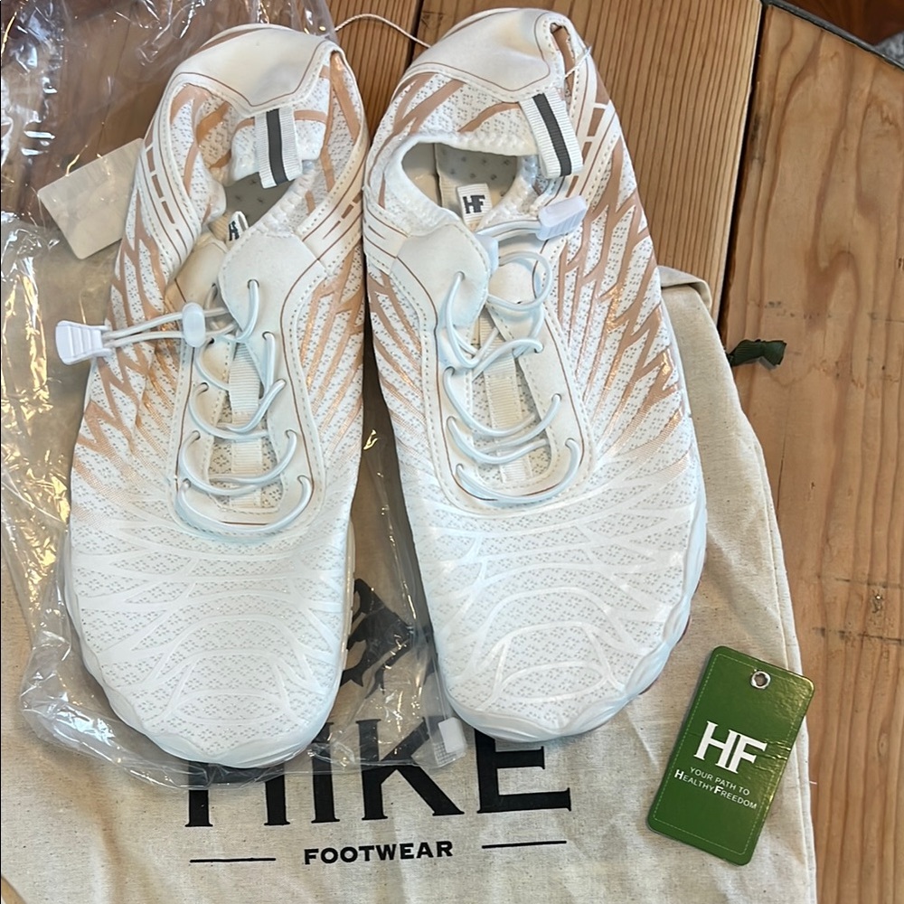HF White and Orange Sneakers